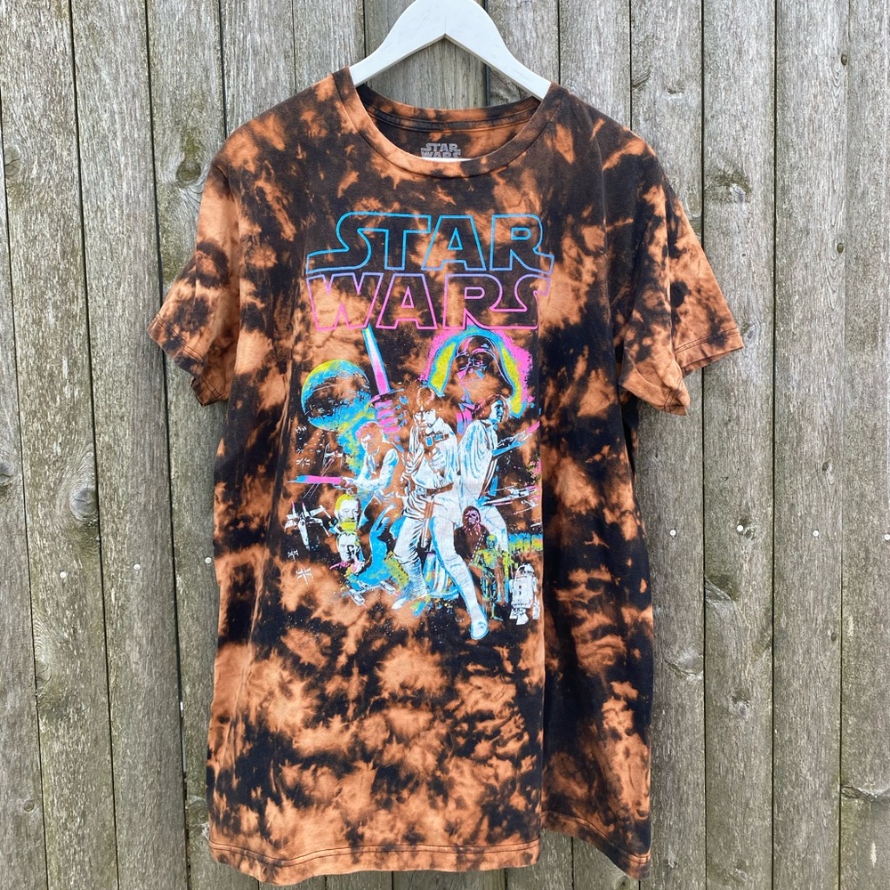 Bleach dyed Star Wars tee